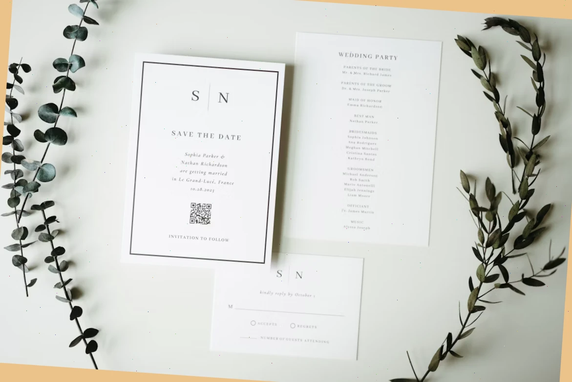 Rose-themed invitation